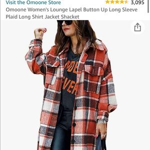 Plaid long shirt shacket jacket